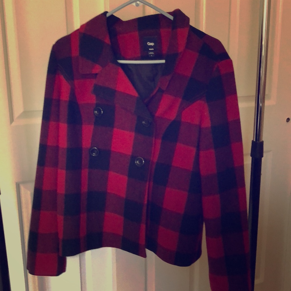 Red and Black Plaid Jacket
